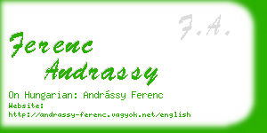 ferenc andrassy business card